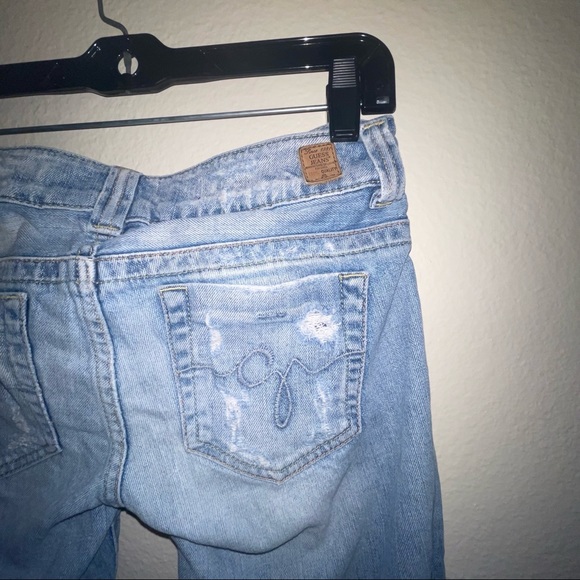 Vintage Guess Daredevil Jeans Distressed Style! Ultra Low Rise Womenβs Jeans! - Picture 10 of 10